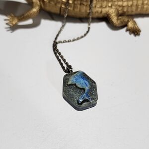 Blue Dolphin Pendant Necklace
